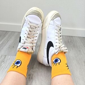 Nike | Blazer Low white leather platform sporty streetwear sneakers | WMS 7.5